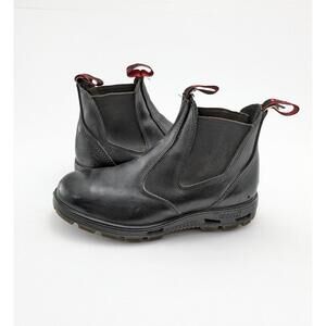 Mens Redback Black Chelsea UBBK Easy Escape Slip-On Leather Boots Size 8.5